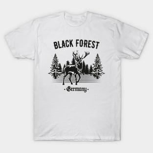 Black Forest Germany Deer with Trees T-Shirt